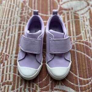 Cat & Jack Lightly Worn Girls Purple Sneakers with Velcro Strap